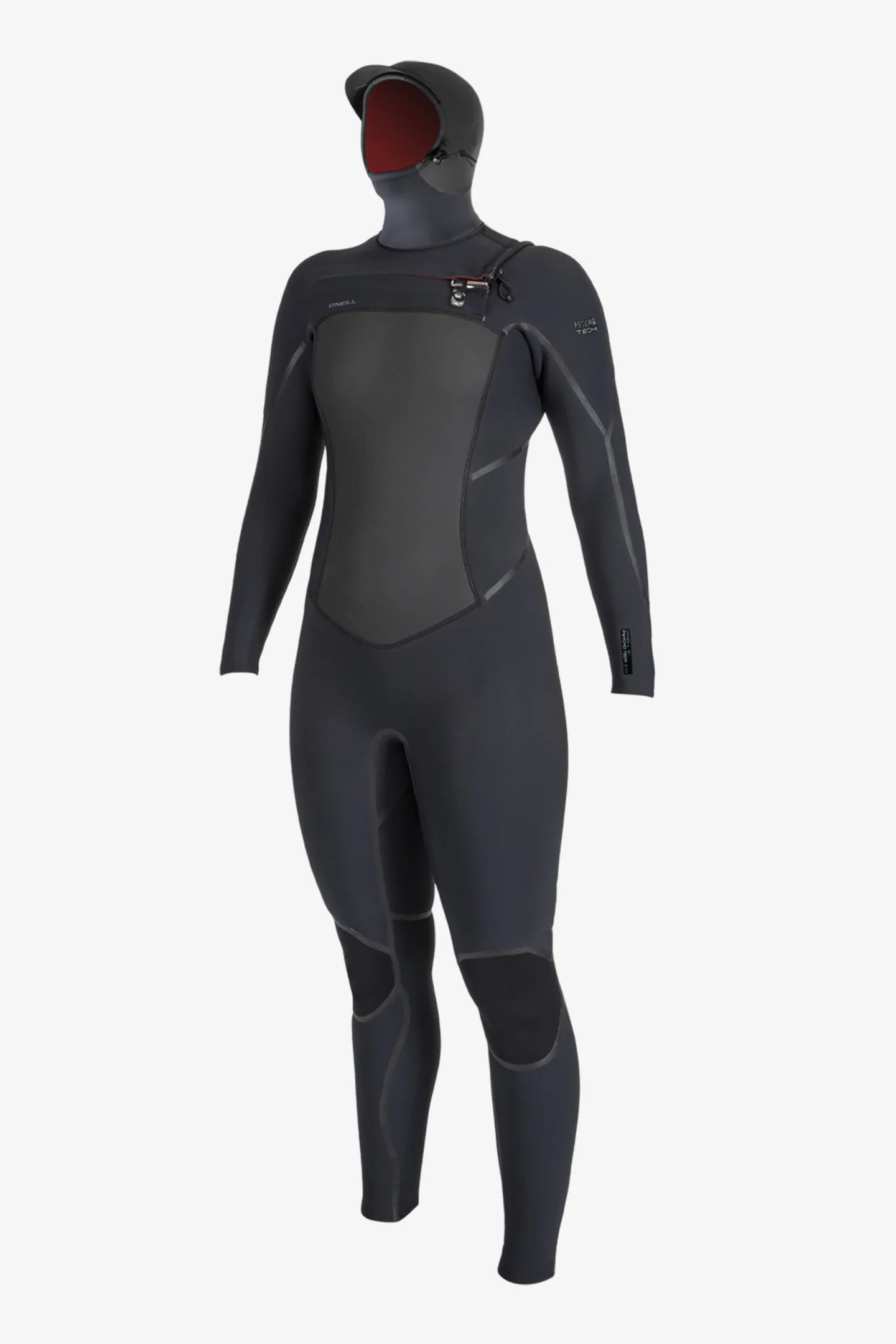 O'Neill Women's Psycho Tech 5/4+mm Chest Zip Full Wetsuit w/ Hood | BLK