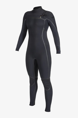 O'Neill Women's Hyperfreak Fire 3/2mm+ Chest Zip Full Wetsuit | BLK
