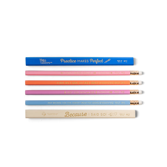 Mature Pencil Set. Back to School. Set of Pencils. Natural Wood. Fresh Out  of Fcks. Hot Foil Stamped. 