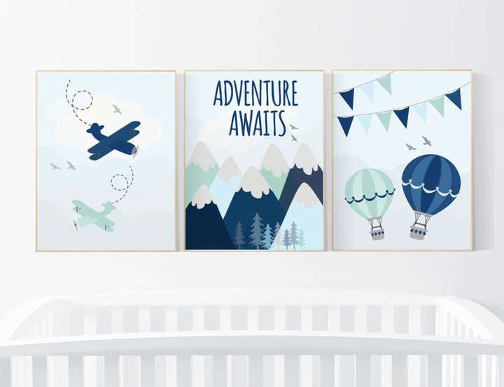 Travel theme nursery decor, Kids room wall art set, Explorer nursery prints  colorful – Flip The Script Studios
