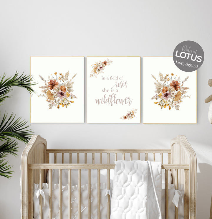 Wren's Wildflower Bundled Digital Nursery Wall Art