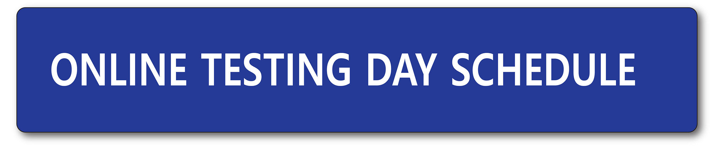 Online Testing Day Schedule