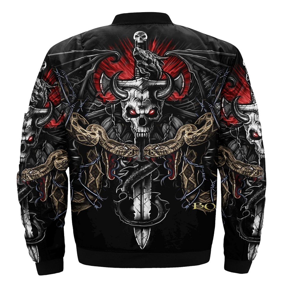 襟はボアになっていますnoil SKULL BOMBER DESIGN JKT