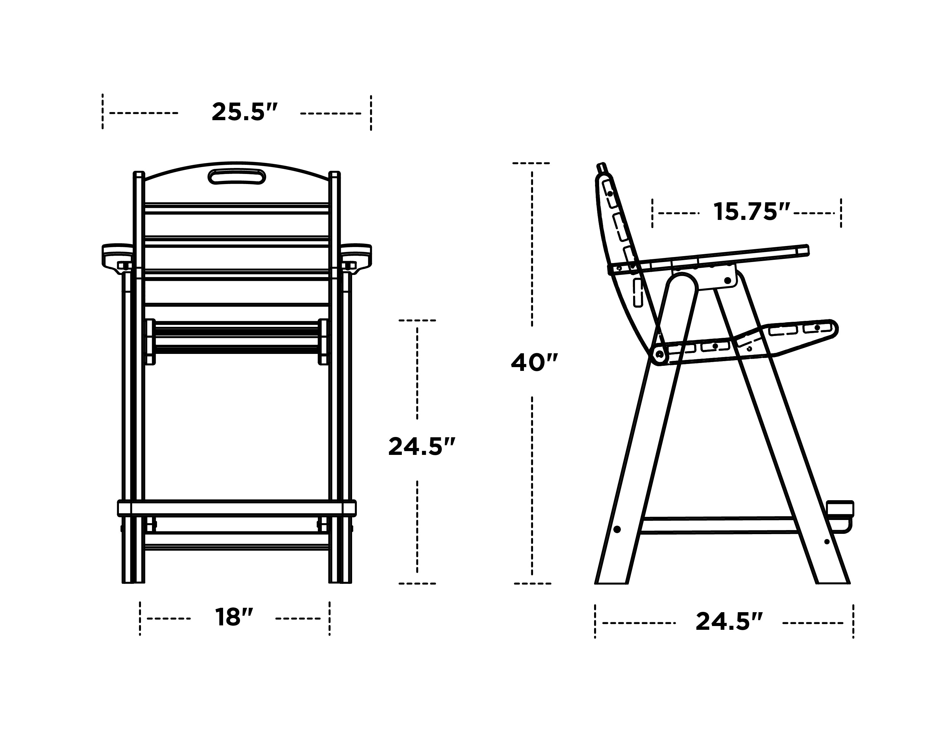 POLYWOOD Nautical Counter Chair - Amish Yard