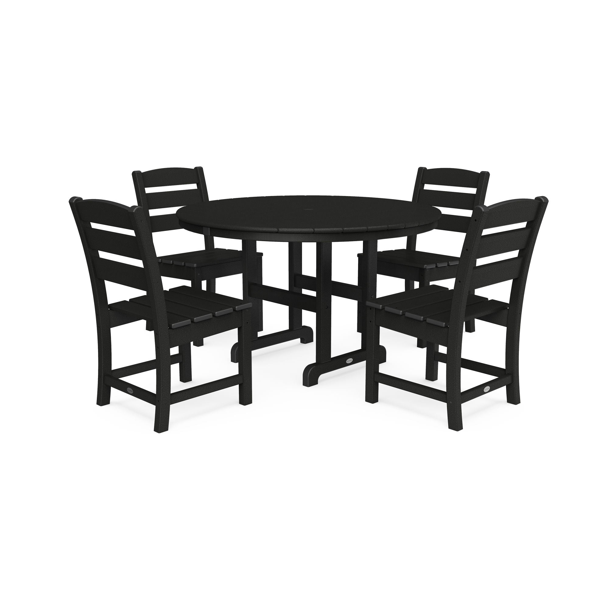 POLYWOOD Lakeside 5-Piece Round Side Chair Dining Set