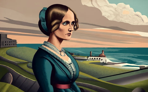 A portrait of Charlotte Brontë, the author of the classic novel "Jane Eyre".