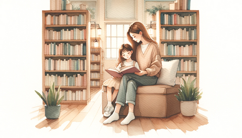 mother reading to child