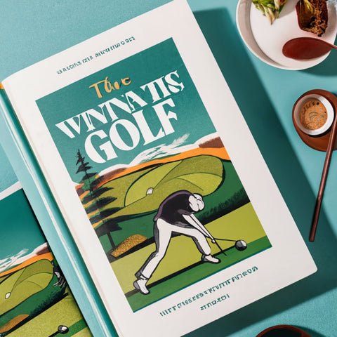 vintage golf book on a table