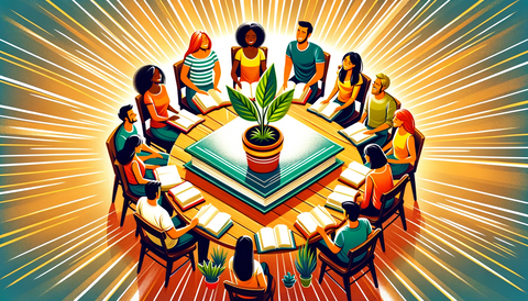 A diverse group forming friendships in a book club, highlighting the community-building aspect.