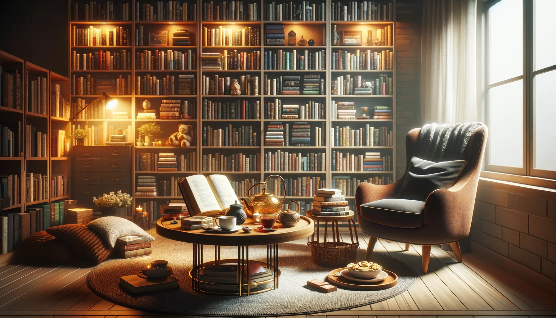 cozy library to read your book club books