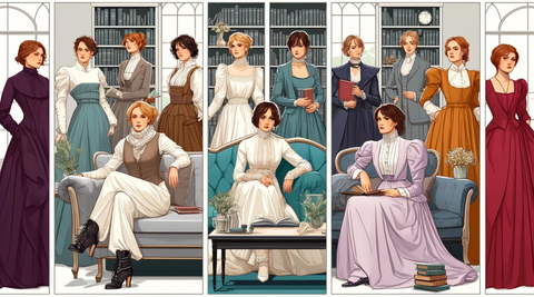Illustration of bold female characters from classic literature