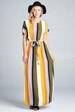 Phillis women's striped maxi dress