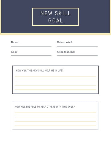 New Goal Skill Worksheet {Daisy May & Me}