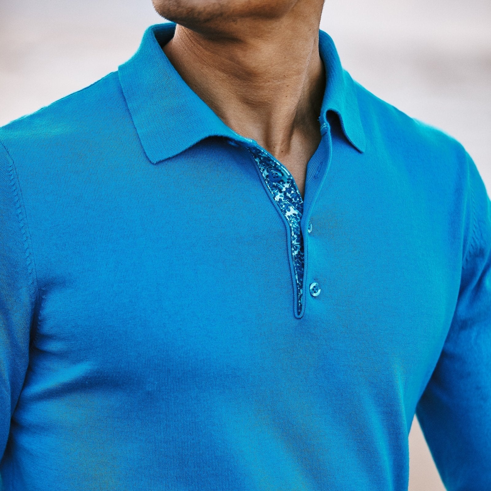Light Blue Knitted Polo