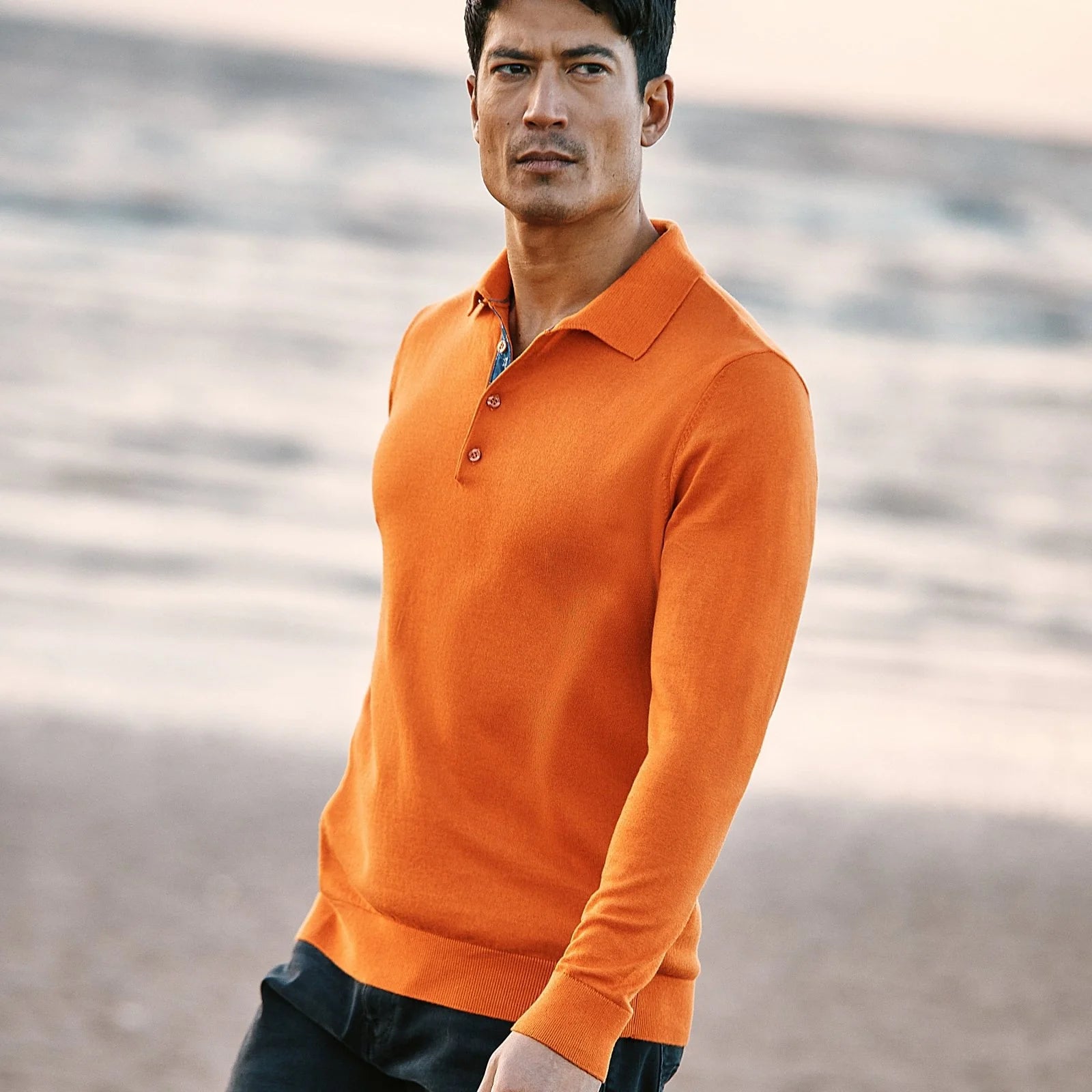 Orange Knitted Polo