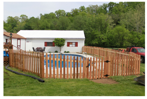 Wood Pool Fence