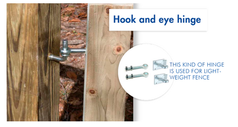 Hook and eye hinge