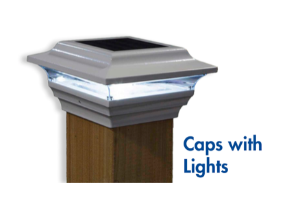 Post Caps with light