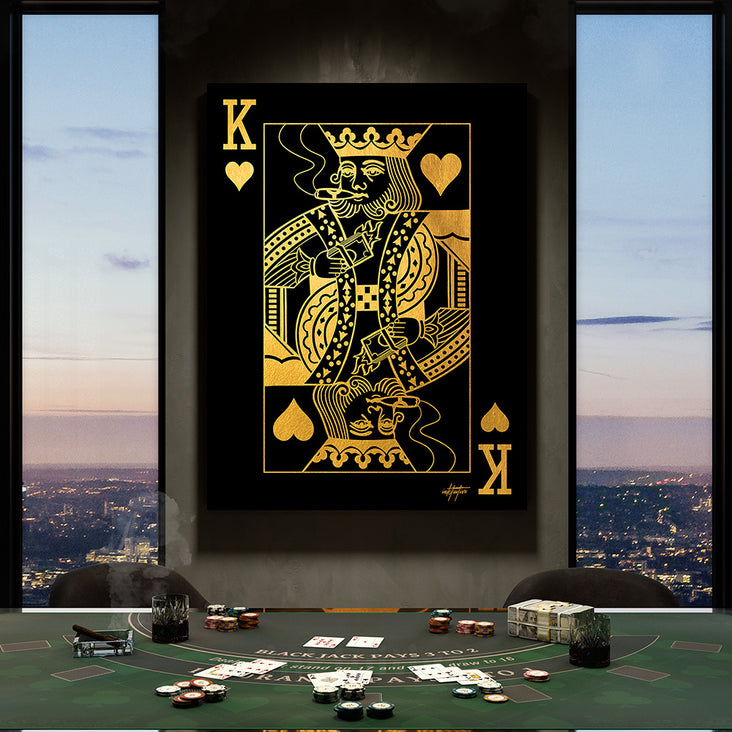 Playing Card Poster King Of Hearts 2 Canvas Art Poster 16 X 24 Art Collectibles Art