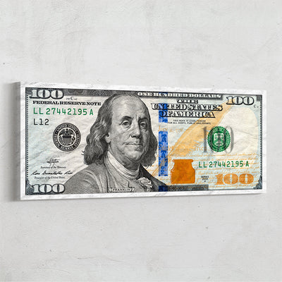 Money Wall Art Decor Motivational Wall Art Preppy Poster Creative Blow  Bubbles 100 Dollar Bill Black and Gold Positive Money Poster Painting on  Canvas