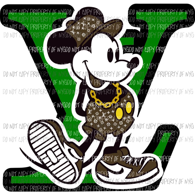 LV Mickey Mouse #3 green louis vuitton Sublimation transfers – NY Gypsies & Marto Collection