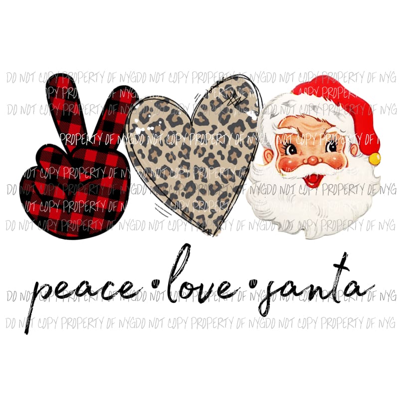 Download Peace Love Santa buffalo plaid leopard Sublimation ...