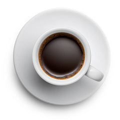 Black coffee in white cup