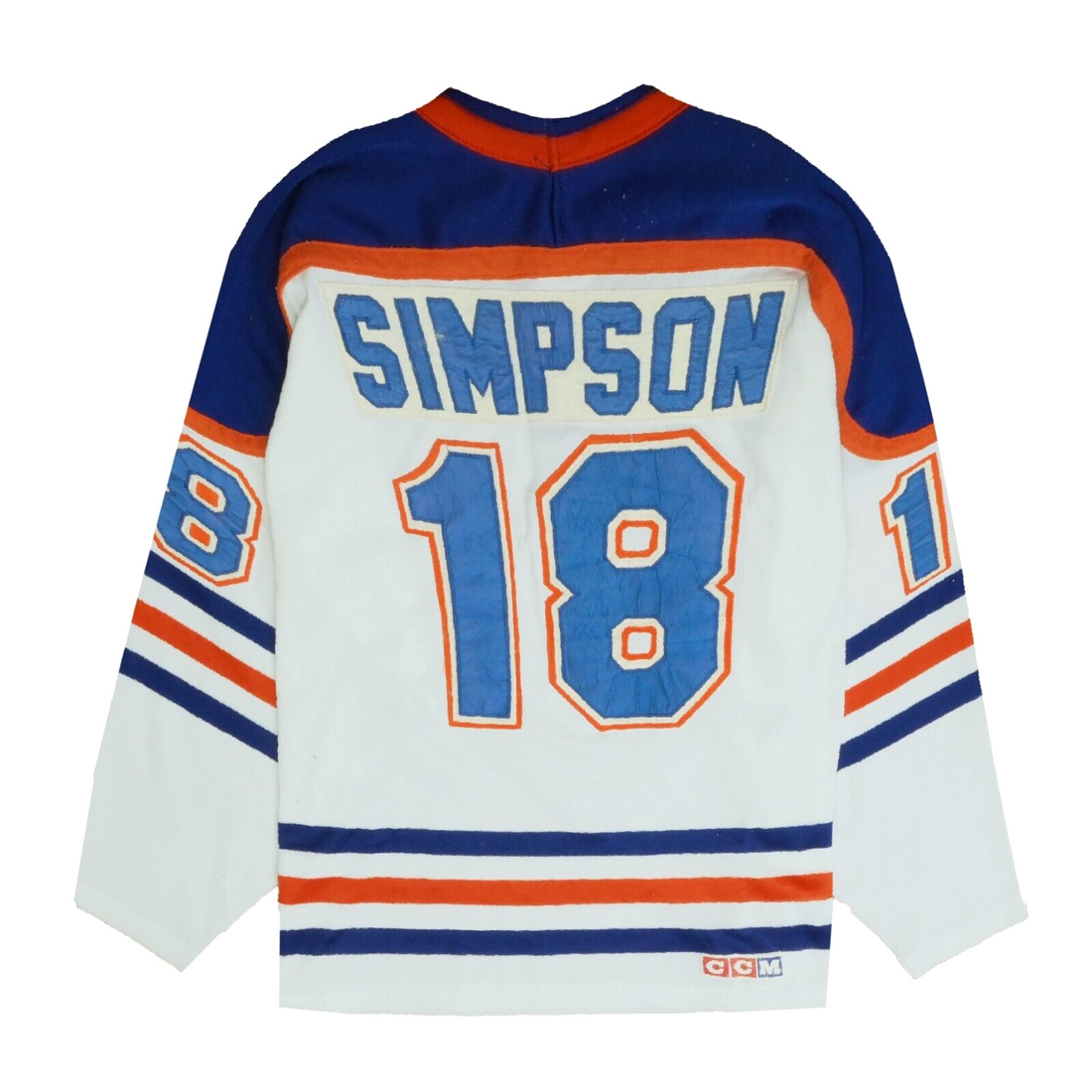 Vintage Edmonton Oilers NHL Sandow SK Sport Knit Jersey Mens Small