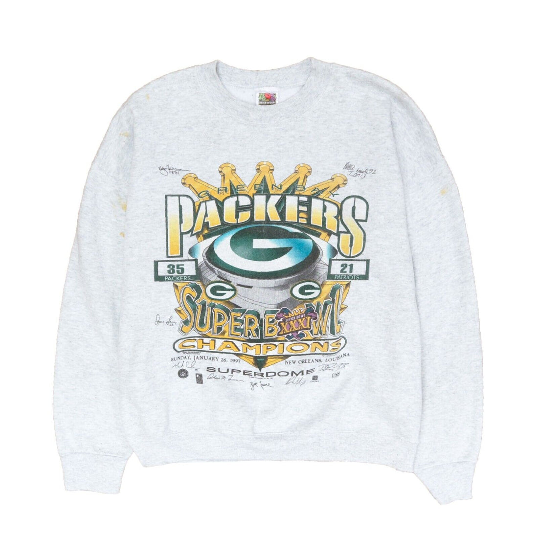 Vintage Green Bay Packers 1996 NFC Super Bowl XXXI Sweater Pullover Size  Large