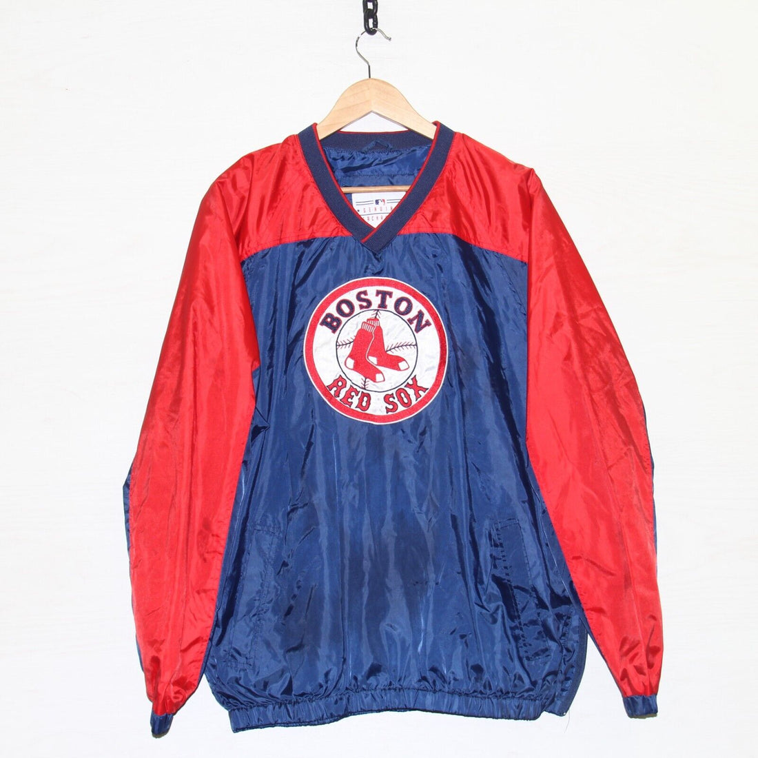 Boston Red Sox Windbreaker Jacket Size Large Blue Pullover MLB – Throwback  Vault