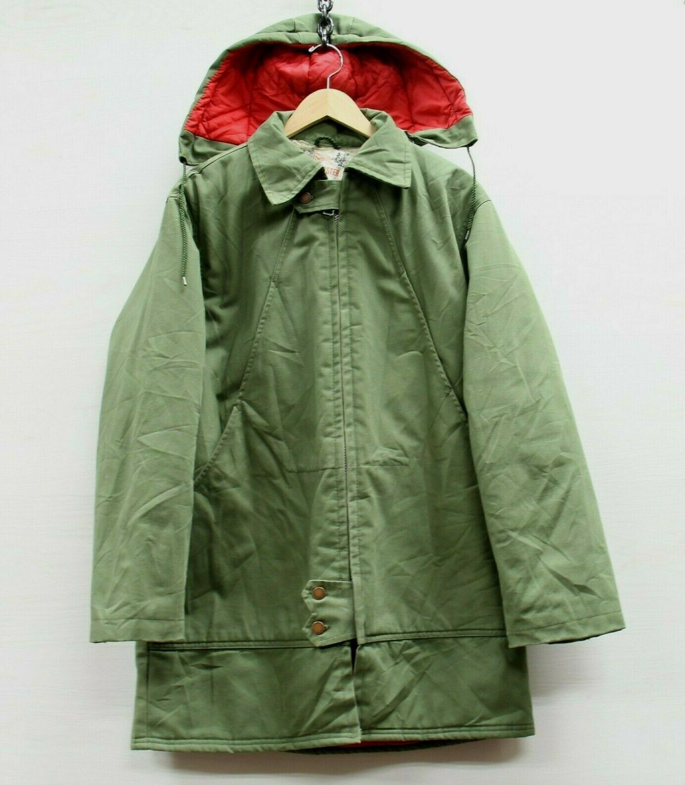 Vintage Sears Wearmaster Borg Parka Jacket Size Medium CLIX Zip Sherpa Lined