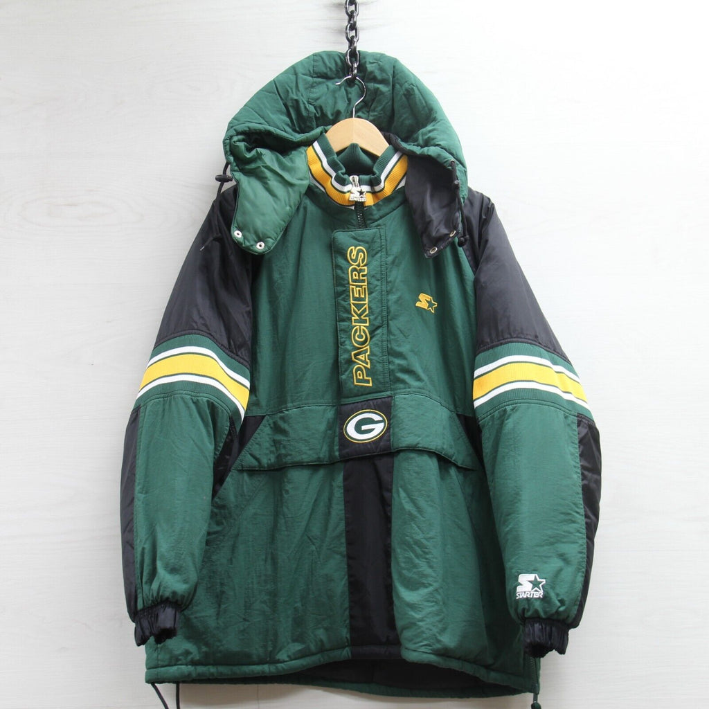 Vintage 90s Green Bay Packers Jacket Men's Large Pro Line Starter Puffer  Winter