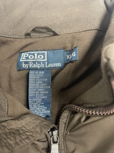 Vintage Polo Ralph Lauren Bomber Jacket Size XL Brown Insulated