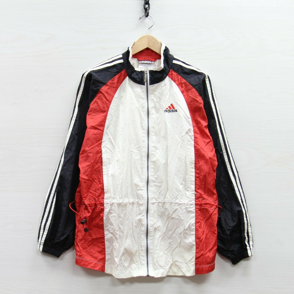 adidas red white and black windbreaker