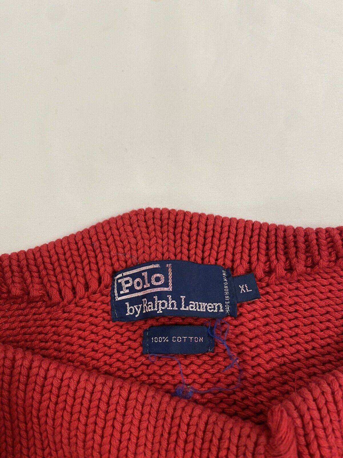 Vintage Polo Ralph Lauren Knit Crewneck Sweater Size XL Red 1987