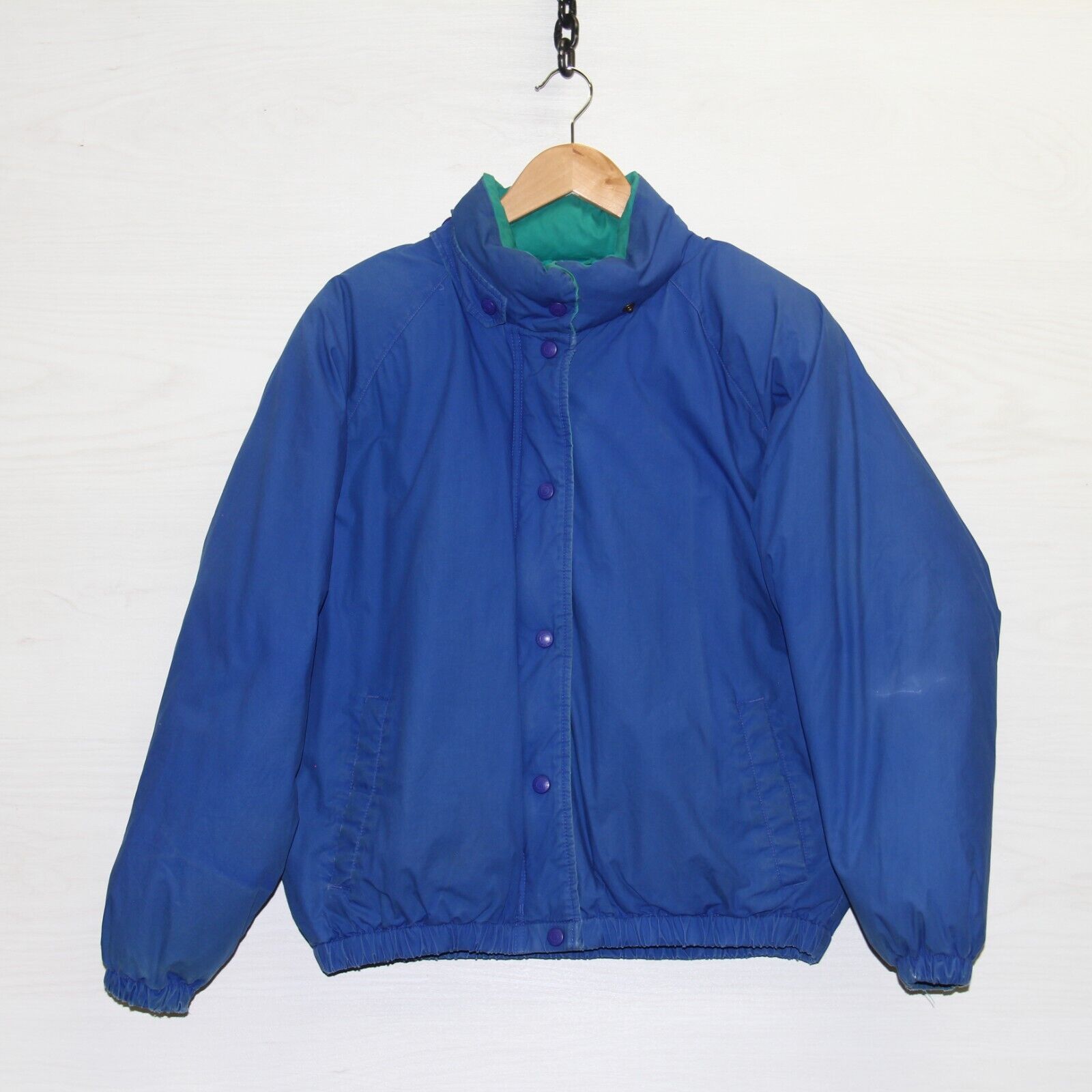 Vintage Eddie Bauer Jacket Size Large Goose Down Insulated Blue 
