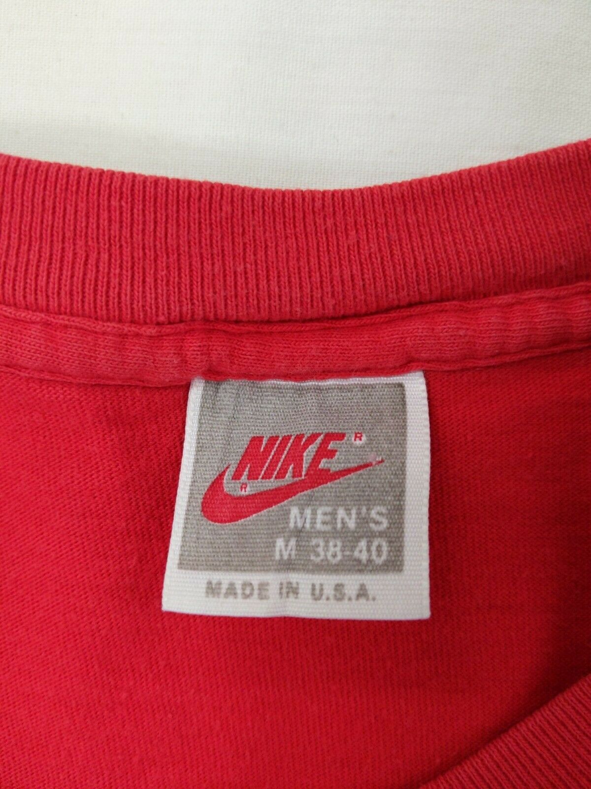 Vintage Nike Air Jordan T-Shirt Size Medium Red 90s Single Stitch Made USA