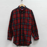 Pendleton Fireside Wool Button Up Shirt Large Red Plaid Long Sleeve