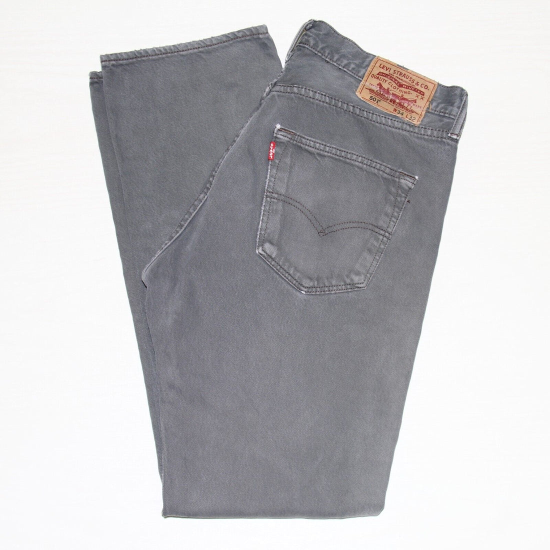 Vintage Levi Strauss & Co 501 Denim Jeans Size 34 X 32 Gray Button Fly –  Throwback Vault