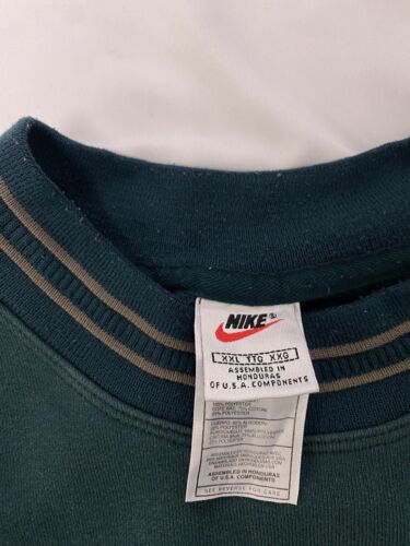 Vintage Nike Sweatshirt Crewneck Size 2XL 90s Green Embroidered Throwback Vault