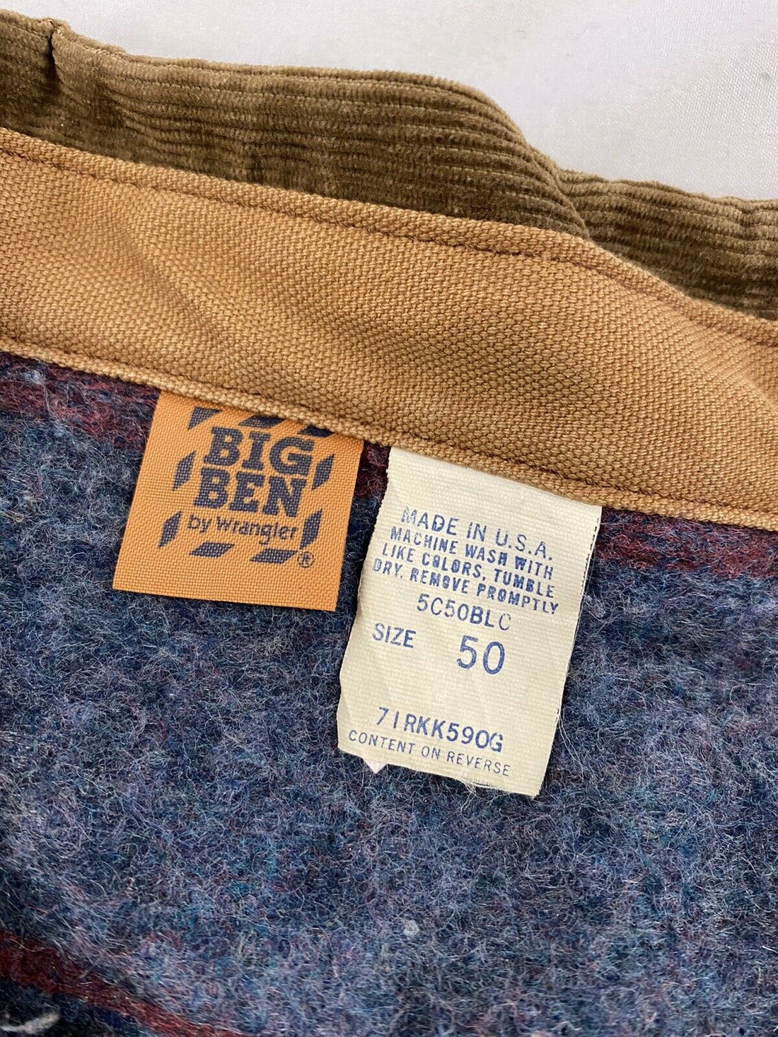 Vintage Wrangler Big Ben Canvas Barn Chore Work Jacket 50 Blanket Line –  Throwback Vault