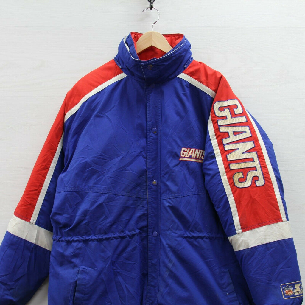 VTG STARTER PRO LINE AUTHENTIC NY GIANTS 1/2 ZIPP PULLOVER WINTER JACKET  SIZE L