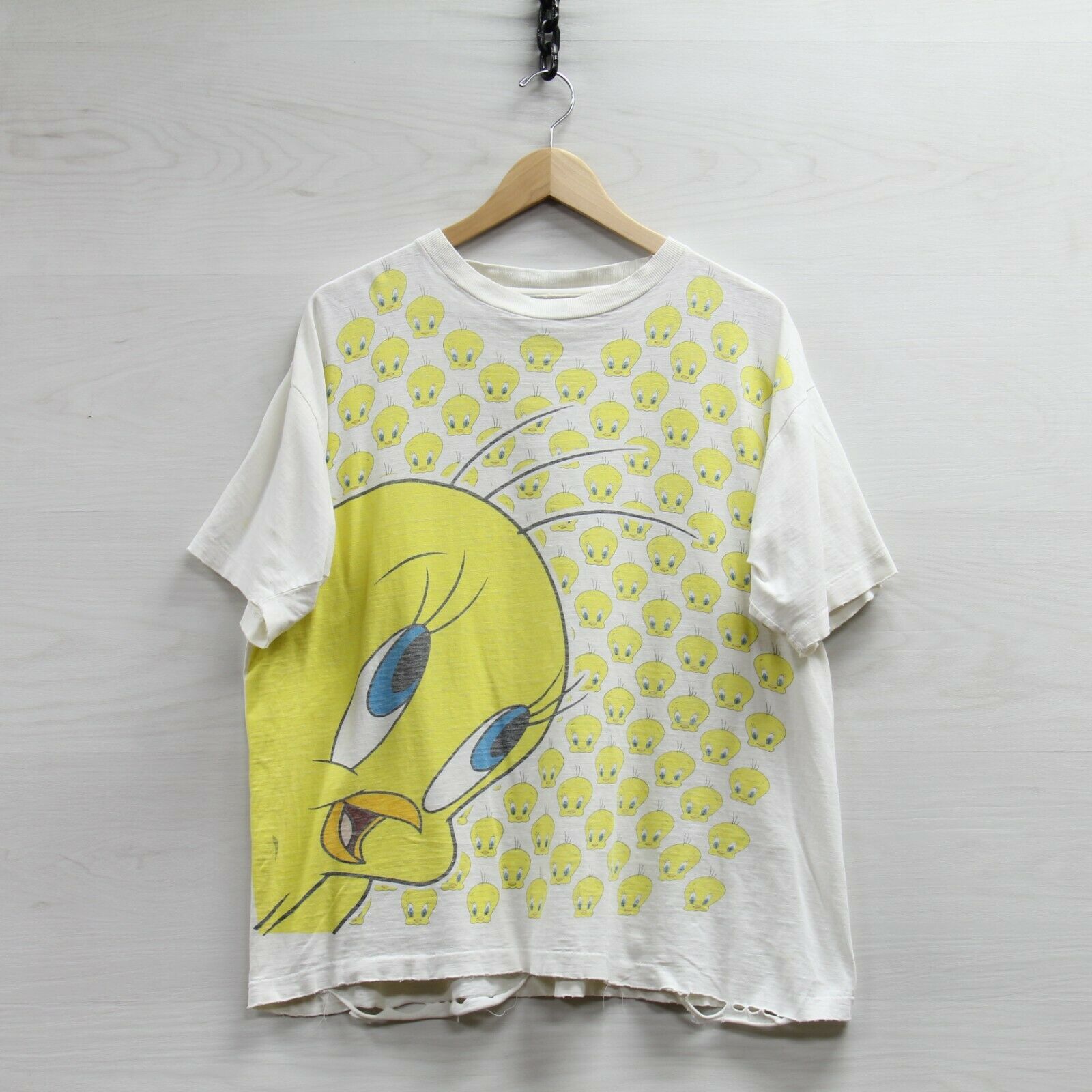 Vintage Tweety Bird Looney Tunes T-Shirt Size XL 90s Cartoon Big Print