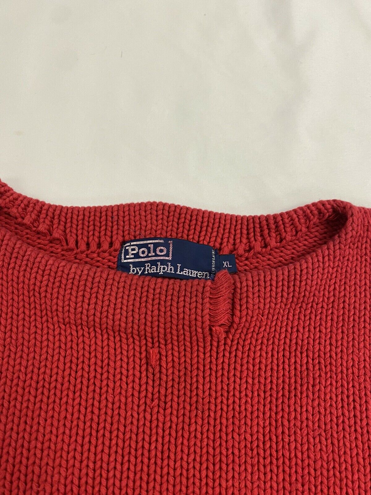 Vintage Polo Ralph Lauren Knit Crewneck Sweater Size XL Red 1987