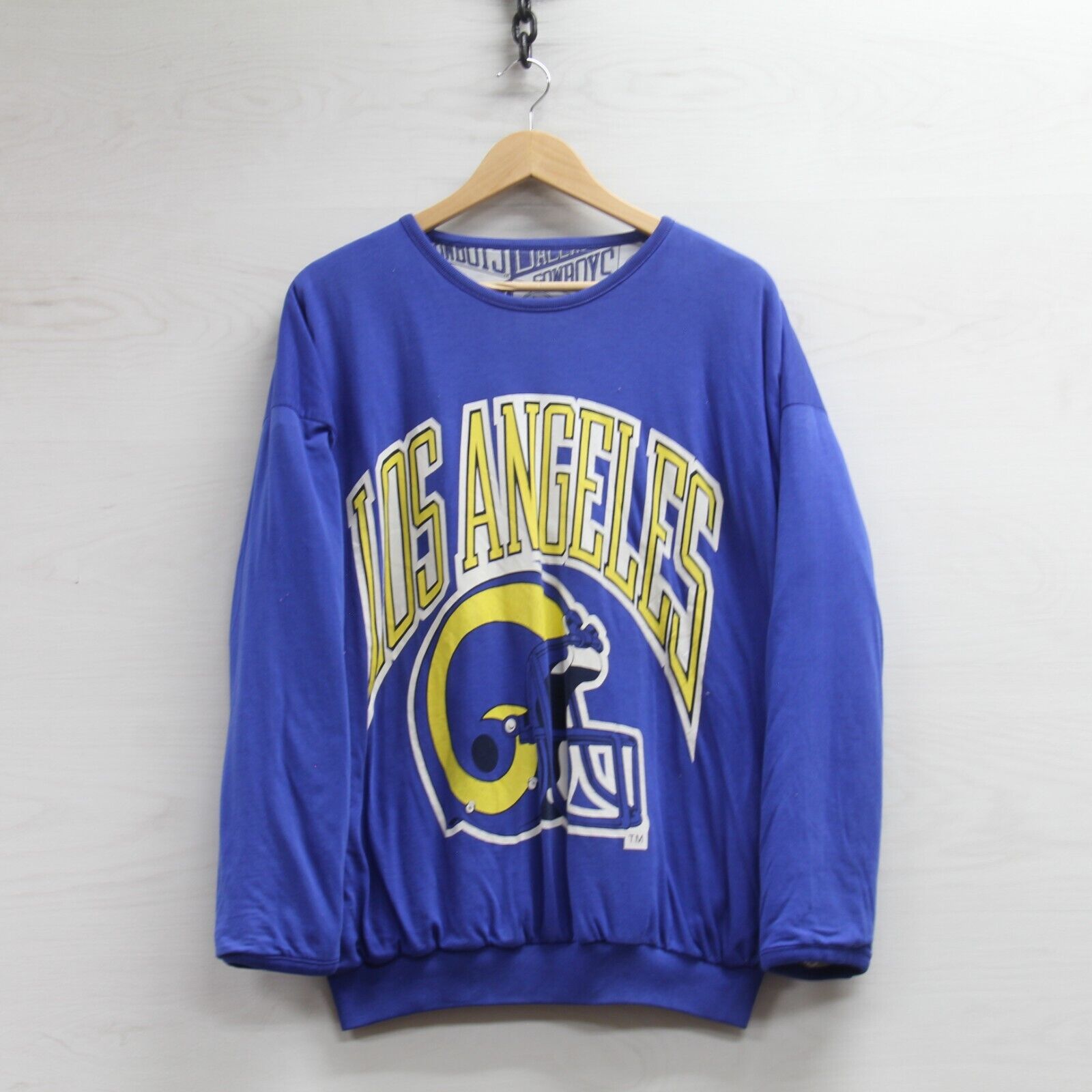 CustomCat Los Angeles Rams Vintage NFL Crewneck Sweatshirt White / XL