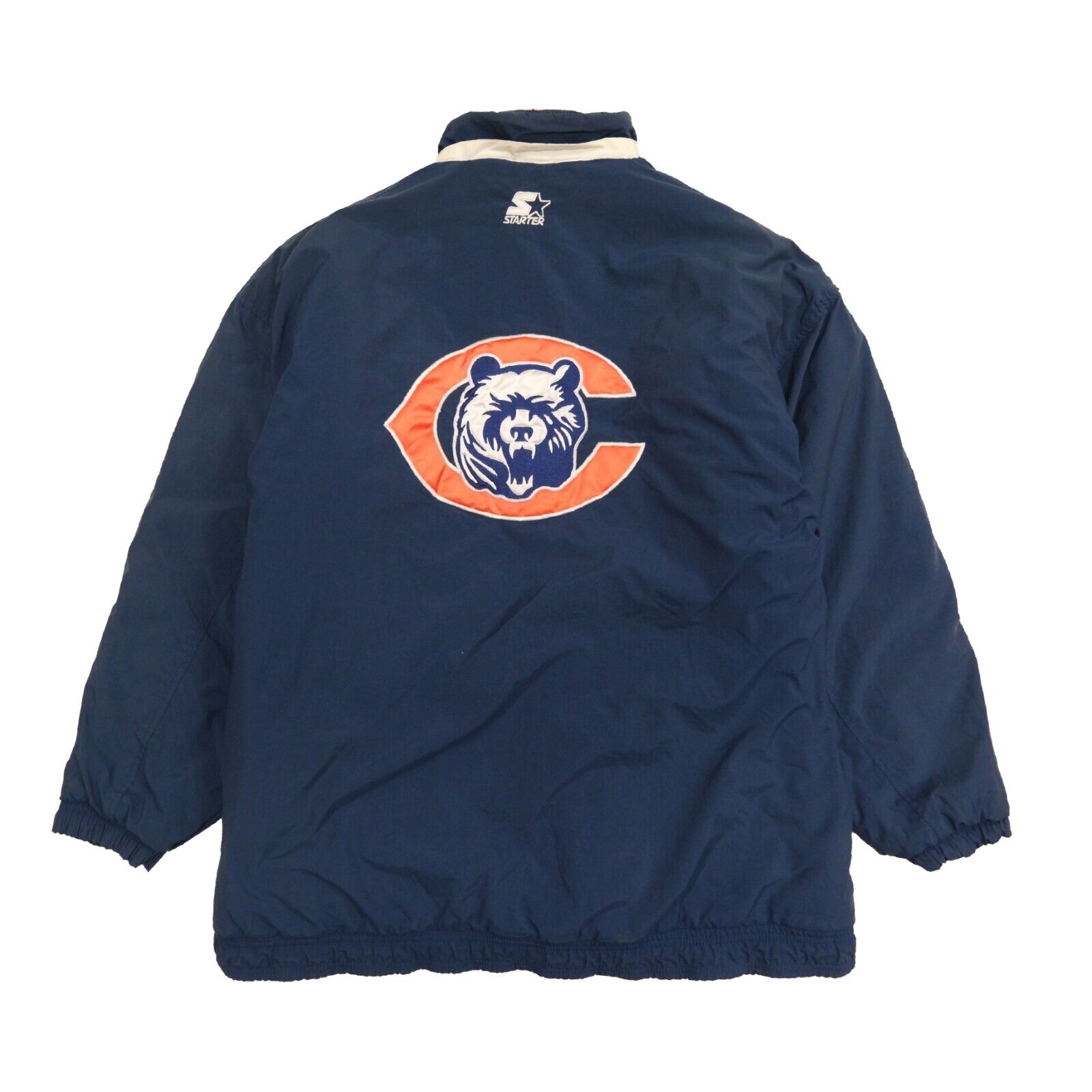 Vintage 90s Starter Chicago Bears Half Zip Puffer Jacket Size L