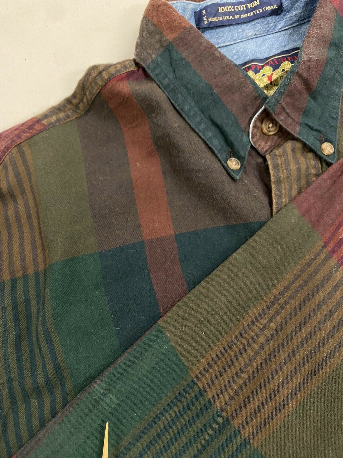 Vintage Chaps Polo Ralph Lauren Button Up Shirt Size Small Plaid Long –  Throwback Vault