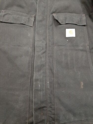 Vintage Carhartt Canvas Arctic Work Jacket Size 50 Black Insulated