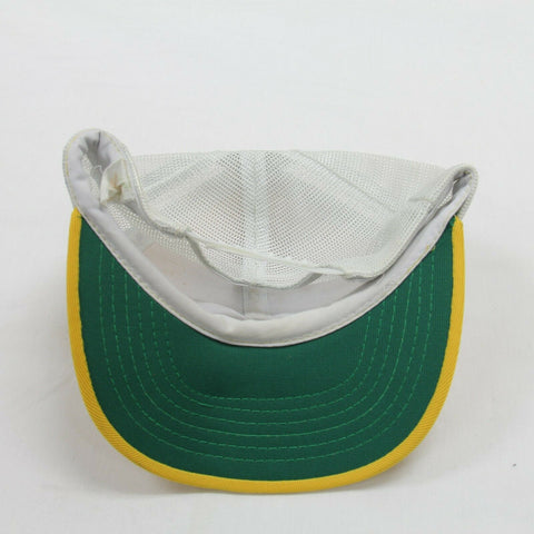 Vintage Young An Blank Snapback Trucker Hat Cap Osfa Yellow White Throwback Vault