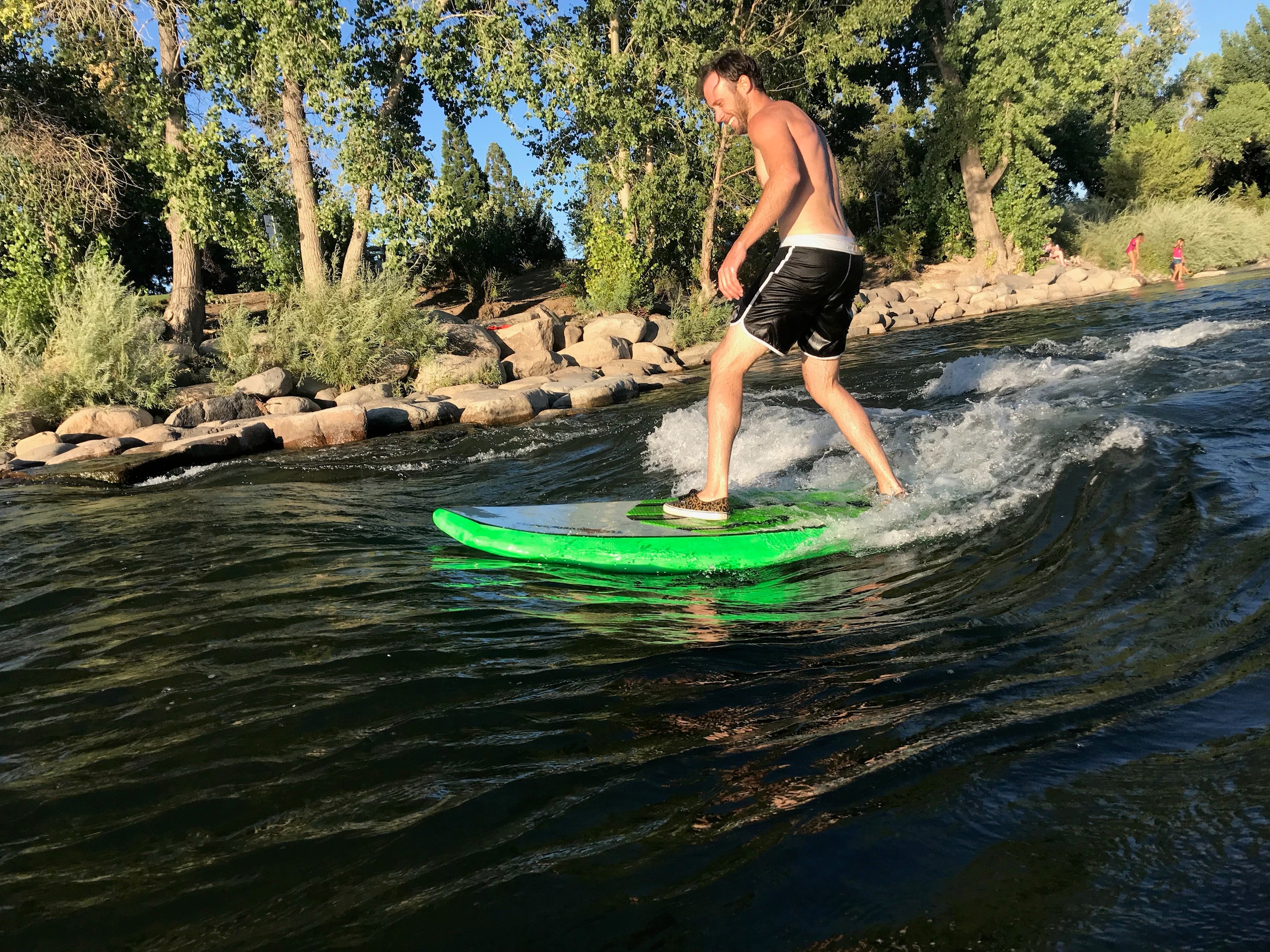 Surfing the Truckee River in Reno, Nevada